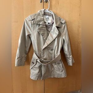 Coach Light Beige Double-Breasted Trench Coat with Belt
